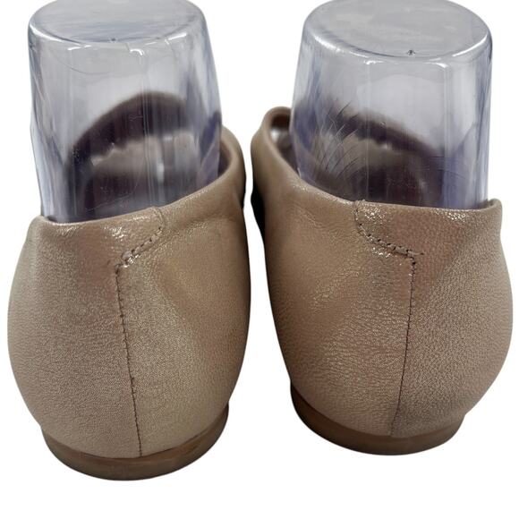 Anthropologie Champagne Gold Souvenier D'Orsay Open Toe Leather Flats - Picture 8 of 11